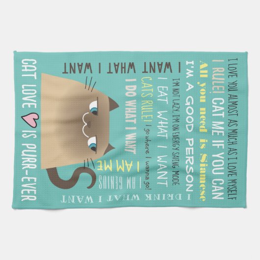 Siamese Cat Funny Geschirrtuch (Horizontal)