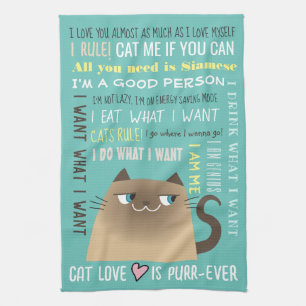 Siamese Cat Funny Geschirrtuch