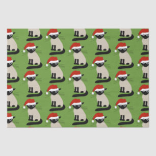 Siamese Cat Funny Santa Kitty Weihnachten Seidenpapier