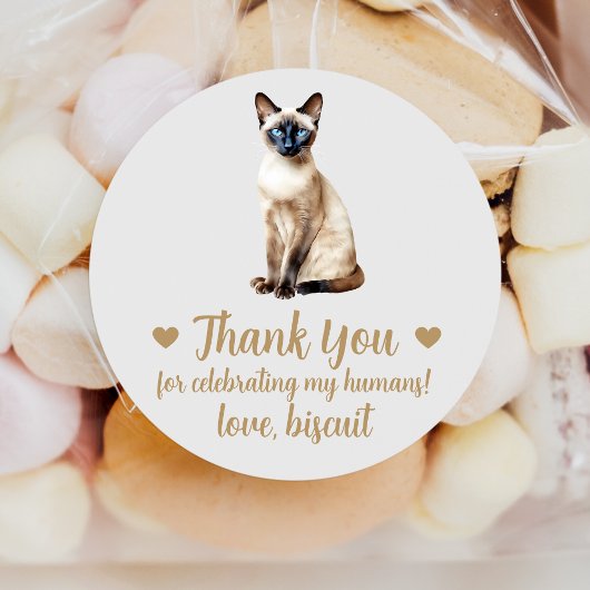 Siamese Cat Gastgeschenk Hochzeit Stickers