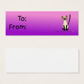 Siamese Cat Gift Tag (rosa und Lila) (Vorne & Hinten)