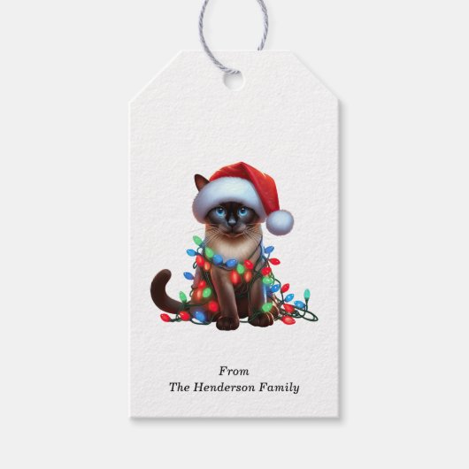 Siamese Cat Gift Tags Geschenkanhänger (Vorderseite)