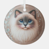 Siamese Cat Glass Ornament (Vorderseite)