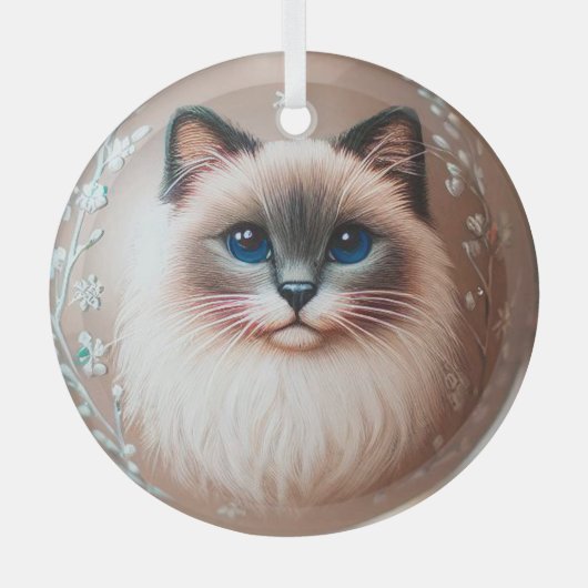 Siamese Cat Glass Ornament (Vorderseite)