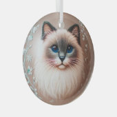Siamese Cat Glass Ornament (Vorderseite Rechts)