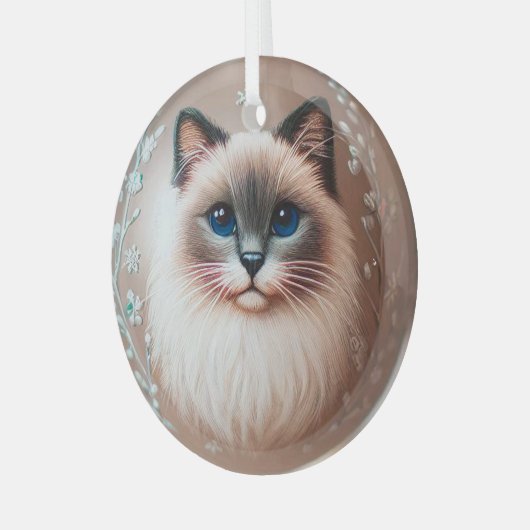 Siamese Cat Glass Ornament (Vorderseite links)