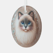 Siamese Cat Glass Ornament Aus Glas (Vorderseite links)