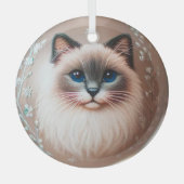 Siamese Cat Glass Ornament Aus Glas (Vorderseite)