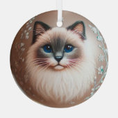 Siamese Cat Glass Ornament Aus Glas (Rückseite)