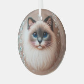 Siamese Cat Glass Ornament Aus Glas (Vorderseite links)