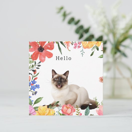 Siamese Cat Greeting (Stehend Vorderseite)