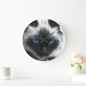 Siamese Cat Große Wanduhr (Zuhause)