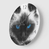 Siamese Cat Große Wanduhr (Winkel)