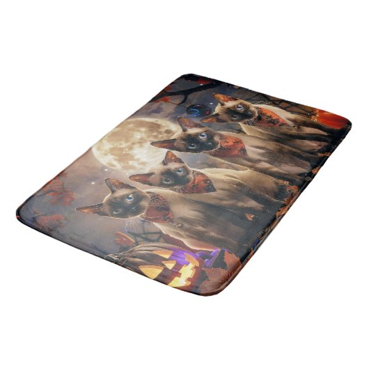 Siamese Cat Halloween Spooky Badematte (Schrägansicht)