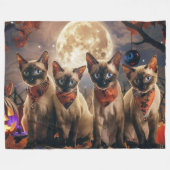 Siamese Cat Halloween Spooky Fleecedecke (Vorderseite (Horizontal))
