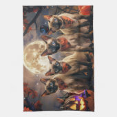 Siamese Cat Halloween Spooky Geschirrtuch (Vertikal)