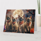 Siamese Cat Halloween Spooky Karte (Vorderseite)
