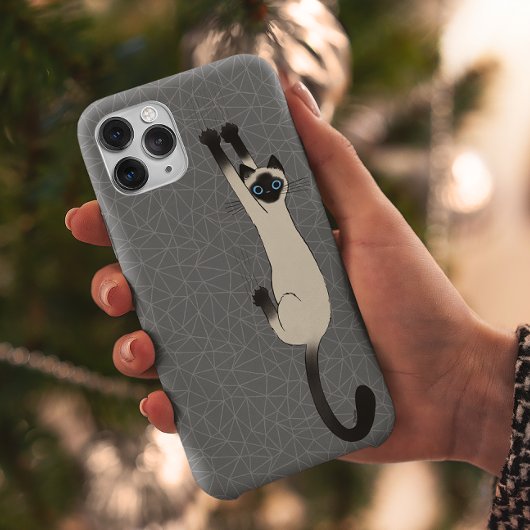 Siamese Cat hanging on | Funny Cat Case-Mate iPhone Hülle