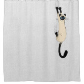Siamese Cat hanging on | Funny Cat Duschvorhang (Vorderseite)