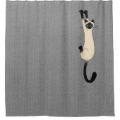 Siamese Cat hanging on | Funny Cat Duschvorhang (Vorderseite)