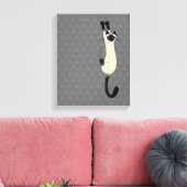 Siamese Cat hanging on | Funny Cat Leinwanddruck (Insitu (Wohnzimmer))