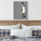 Siamese Cat hanging on | Funny Cat Leinwanddruck (Insitu (Schlafzimmer))