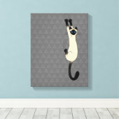 Siamese Cat hanging on | Funny Cat Leinwanddruck (Insitu (Holzboden))