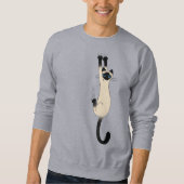 Siamese Cat hanging on | Funny Cat Sweatshirt (Vorderseite)