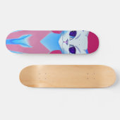 Siamese Cat Hot Pink Skateboard (Horizontal)