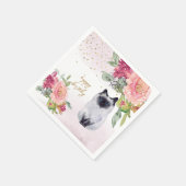 Siamese Cat Illustration Happy Birthday Girl Party Serviette (Ecke)