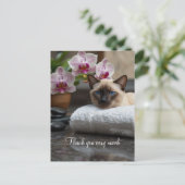 Siamese Cat im Wellness-Center Vielen Dank Postkarte (Stehend Vorderseite)