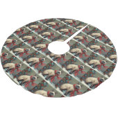 Siamese Cat in Schnee Weihnachten Polyester Weihnachtsbaumdecke (Schrägansicht)