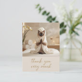 Siamese Cat in Spa Thank you Postkarte (Stehend Vorderseite)