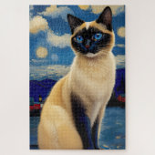 Siamese Cat in Starry Night Puzzle (Vertikal)