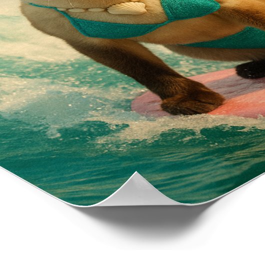 Siamese Cat is surfing Poster (Ecke)