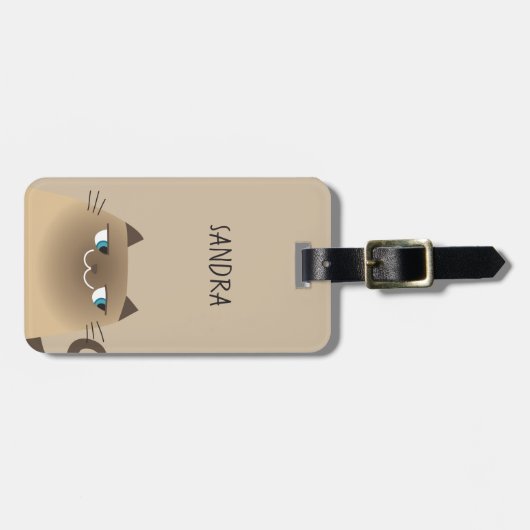 Siamese Cat Kawaii Gepäckanhänger (Vorderseite horizontal)