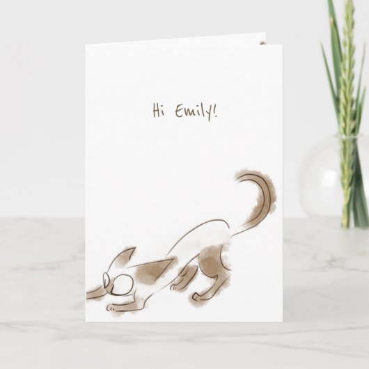 Siamese cat kitte Art Birthday card Karte (Vorderseite)