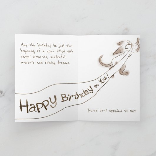 Siamese cat kitte Art Birthday card Karte (Innenseite)