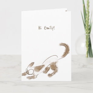 Siamese cat kitte Art Birthday card Karte