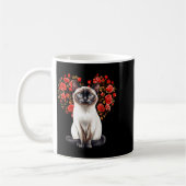 Siamese Cat Lover Floral Heart Valentines Day Kaffeetasse (Links)