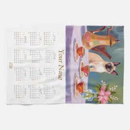 Siamese Cat Lovers 2026 Tea Towel Calendar Geschirrtuch