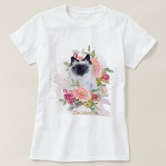 Siamese Cat Mama Pet Lover Happy Mütter Day T-Shirt (Design vorne)