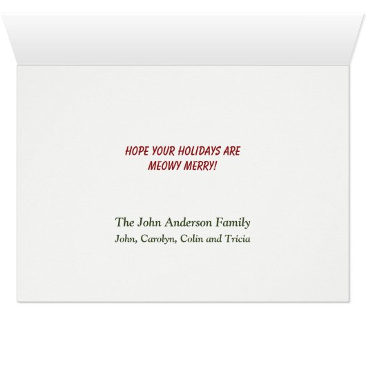 Siamese Cat Meowy Christmas Sleigh Card (Innenansicht Horizontal (Unten))