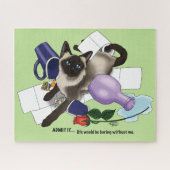 Siamese Cat Mischief Fantasy Puzzle (Horizontal)