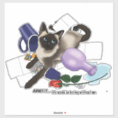 Siamese Cat Mischief Funny Aufkleber (Blatt)