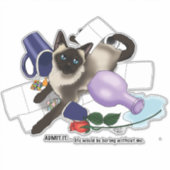 Siamese Cat Mischief Funny Aufkleber (Vorderseite)