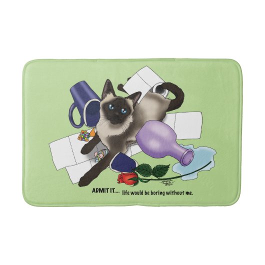 Siamese Cat Mischief Funny Badematte (Vorderseite)