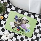 Siamese Cat Mischief Funny Badematte