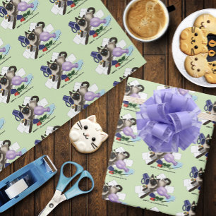 Siamese Cat Mischief Funny Geschenkpapier