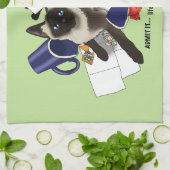 Siamese Cat Mischief Funny Geschirrtuch (Gefaltet)